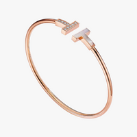 T Wire Bracelet in Rose Gold Additional Image