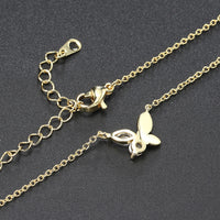 Gold Diamond Necklace Butterfly