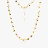 Gold Heart Bead Necklace Additional Image