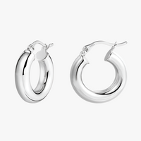 hoop silver nugget earrings Additional Image