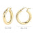 Classic Thick Tube Hoop Earrings gold