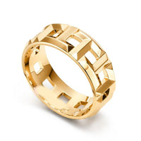 T hollow ring wide gold