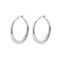 Irregular Hoop Silver Earrings