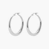 Irregular Hoop Silver Earrings Additional Image