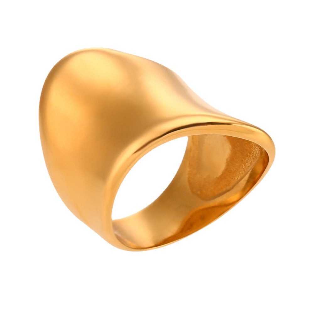 bright irregular wide gold ring