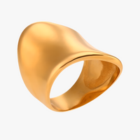 bright irregular wide gold ring Additional Image