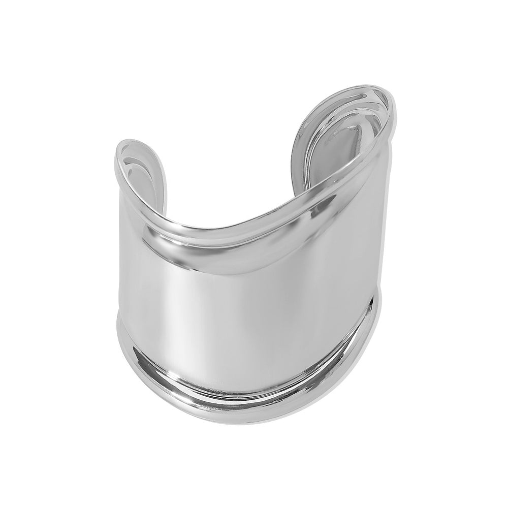 medium bone cuff silver