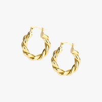 Gold Spiral Twist Earrings Additional Image