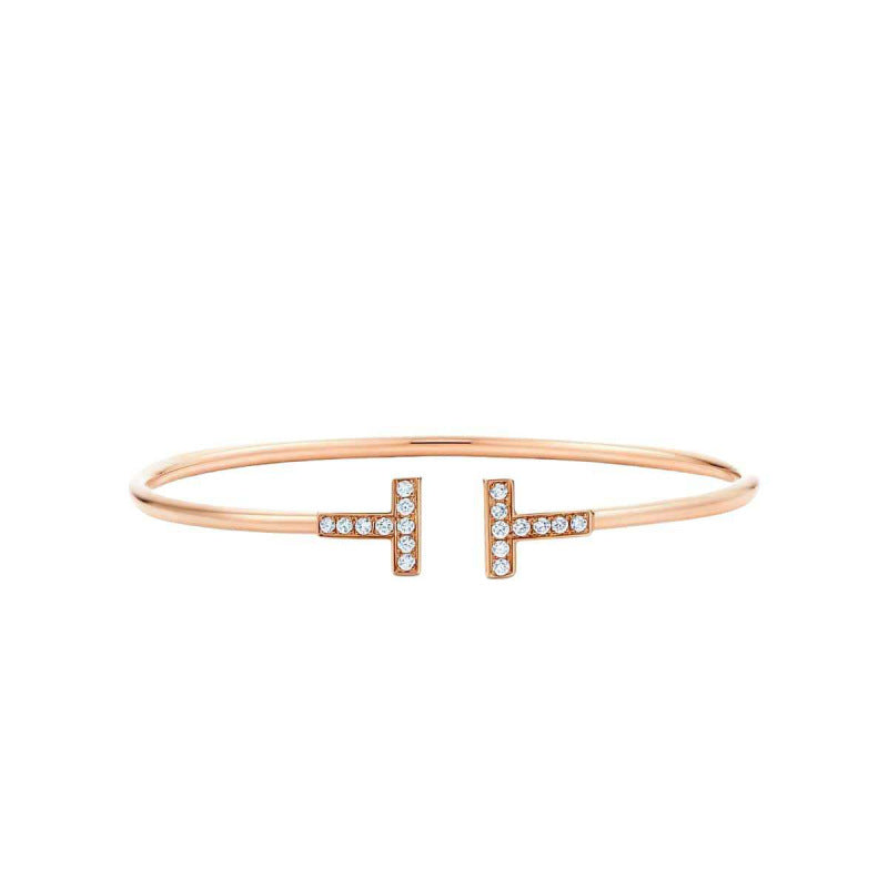 T Wire Bracelet in Rose Gold